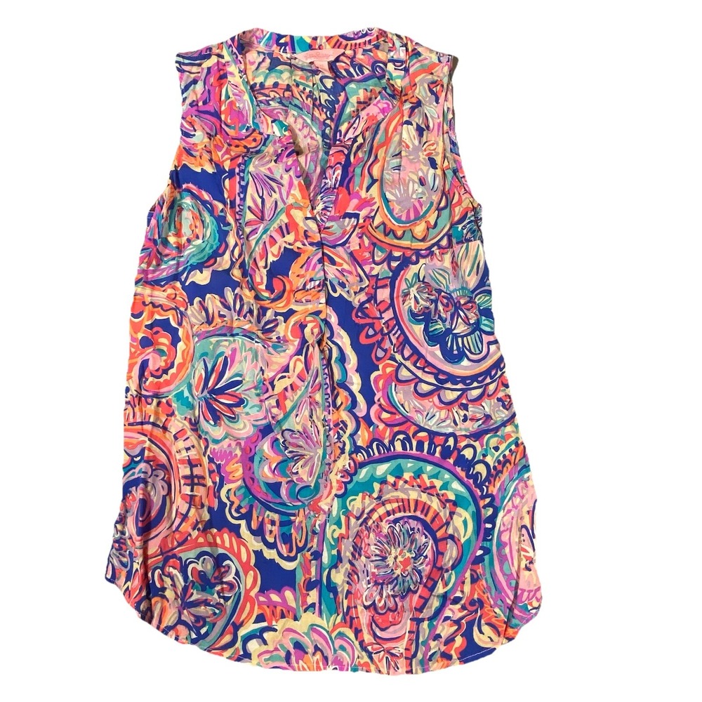 Lilly Pulitzer Multicolor Paisley Print Sleeveless Tank